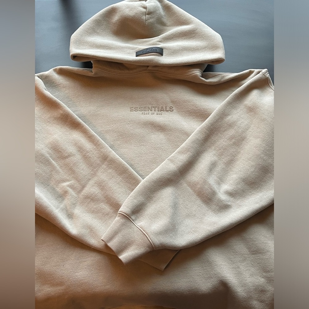 (XL) Essentials Fear of God hoodie Light Tan